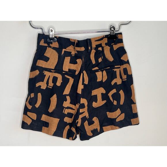 Parisienne Et Alors Bremontier Tribal High Rise Pleated Short Black/Brown 36 NWT - Picture 9 of 9